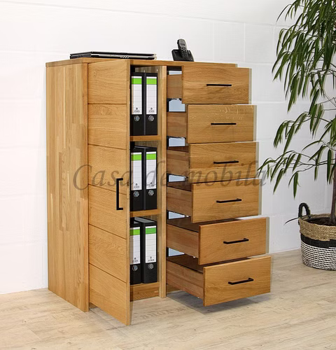 Massivholz Hochkommode CONTRA kiefer massiv gelaugt geölt natur lackiert kirschfarbe Braun kolonial Kernbuche Wildeiche natur oder Bianco geölt casademobila Goslar