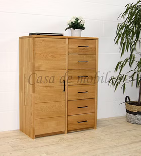 Massivholz Wäscheschrank CONTRA Wildeiche massiv natur geölt casademobila Goslar Massivholz Wäscheschrank CONTRA Wildeiche massiv natur geölt casademobila Goslar