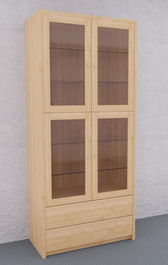 Büro-Vitrine 4 Glasböden CONTRA 89x199x46cm Kiefer massiv gelaugt geölt 94.6-Projekt116GB-19 Casa de mobila Goslar