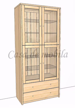 Vitrine 89x199x46cm CONTRA Kiefer massiv Vitrine 89x199x46cm CONTRA Kiefer massiv
