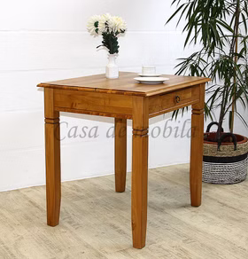 Esstisch 80x80x65cm DECOR Pappel massiv honigfarben lackiert