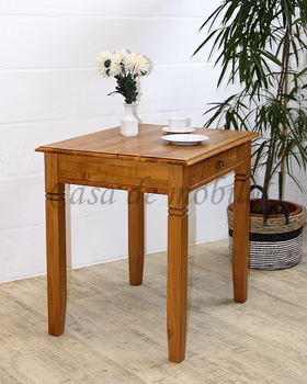 Esstisch 80x80x65cm DECOR Pappel massiv honigfarben lackiert