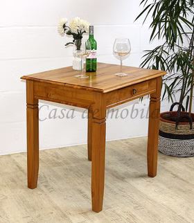 Esstisch 80x80x65cm DECOR Pappel massiv honigfarben lackiert