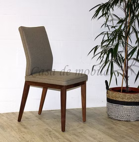 Polsterstuhl 45x94x58cm LAURA Nussbaum massiv natur geölt Wollfilz grau Casademobila Goslar Polsterstuhl LAURA mit holzbeine Walnuss massiv natur geölt Wollfilz grau Casademobila Goslar