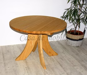 Massivholz tisch rund ausziehbar SILKE 105x105cm Kiefer massiv gelaugt geölt, SIL300-3747 Casa de mobila Goslar