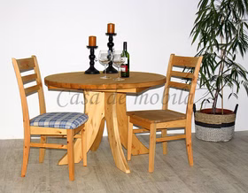 Massivholz Esszimmertisch rund ausziehbar 120 cm SILKE Kiefer massiv gelaugt geölt casademobila Goslar Massivholz Esszimmertisch rund ausziehbar 120 cm SILKE Kiefer massiv gelaugt geölt casademobila Goslar