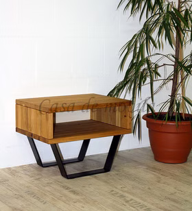 Massivholz Nachttisch mit U Metallbeine MODERN SLEEP 56x43x40cm Wildeiche massiv natur geölt Casa de mobila Goslar Massivholz Nachttisch mit U Metallbeine MODERN SLEEP 56x43x40cm Wildeiche massiv natur geölt Casa de mobila Goslar