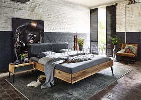 Massivholz Nachtkonsole mit schublade Leder anthrazit und schmalen Metallbeine MODERN SLEEP 56x43x40cm Wildeiche massiv natur geölt Casa de mobila Goslar Massivholz Nachtkonsole mit schublade Leder anthrazit und schmalen Metallbeine MODERN SLEEP 56x43x40cm Wildeiche massiv natur geölt Casa de mobila Goslar