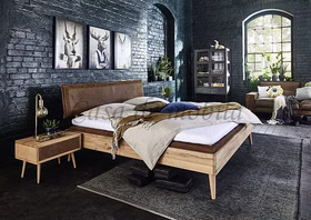 Nachtkommode MODERN SLEEP Wildeiche Bianco geölt Leder braun casademobila Goslar Nachtkommode MODERN SLEEP Wildeiche Bianco geölt Leder braun casademobila Goslar