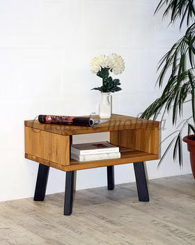 Massivholz Nachtkonsole mit 4 metallbeine 56x43x40cm MODERN SLEEP Wildeiche massiv natur geölt Casa de mobila Massivholz Nachtkonsole mit 4 metallbeine 56x43x40cm MODERN SLEEP Wildeiche massiv natur geölt Casa de mobila