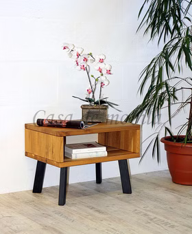 Massivholz Nachttisch mit 4 metallbeine 56x43x40cm MODERN SLEEP Wildeiche massiv natur geölt Casa de mobila Massivholz Nachttisch mit 4 metallbeine 56x43x40cm MODERN SLEEP Wildeiche massiv natur geölt Casa de mobila