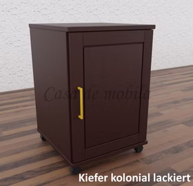 Massivholz Rollcontainer mit Holztür CONTRA 46x69x49cm kiefer massiv Dunkelbraun lackiert Casa de mobila Goslar Massivholz Rollcontainer mit Holztür CONTRA 46x69x49cm kiefer massiv Dunkelbraun lackiert Casa de mobila Goslar