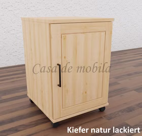 Massivholz Rollcontainer mit Holztür CONTRA 46x69x49cm kiefer massiv natur lackiert Casa de mobila Goslar Massivholz Rollcontainer mit Holztür CONTRA 46x69x49cm kiefer massiv natur lackiert Casa de mobila Goslar