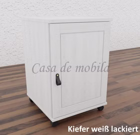 Massivholz Rollcontainer mit Holztür CONTRA 46x69x49cm kiefer massiv weiß lackiert Casa de mobila Goslar Massivholz Rollcontainer mit Holztür CONTRA 46x69x49cm kiefer massiv weiß lackiert Casa de mobila Goslar