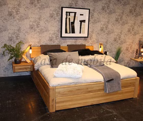 Schubladenbett EASY SLEEP Wildeiche massiv natur geölt Schubladenbett EASY SLEEP Wildeiche massiv natur geölt