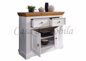 Buffetschrank I 109x214x42cm FLAIR Kiefer weiß eichefarben geölt Buffetschrank unterteil schmal landhaus FLAIR Kiefer massiv weiß eichefarben gelaugt geölt Casa de mobila Goslar