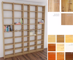 Bücherregal schmale Tiefe 213x236x21cm CONTRA Massivholz Bücherwand mit geringe tiefe CONTRA 213x236x21cm Massivholz, kiefer, kernbuche, wildeiche massiv natur oder bianco geölt Casademobila Goslar