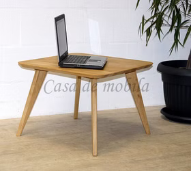 Massivholz Beistelltisch 65x47x65 cm Wildeiche natur geölt Casademobila Goslar