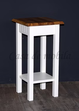 Massivholz Blumenständer mit Ablage Landhaus Höhe 60 cm NORDIC HOME Kiefer massiv weiß holzplatte Wildeiche geölt casademobila Massivholz Blumenständer mit Ablage Landhaus Höhe 60 cm NORDIC HOME Kiefer massiv weiß holzplatte Wildeiche geölt casademobila