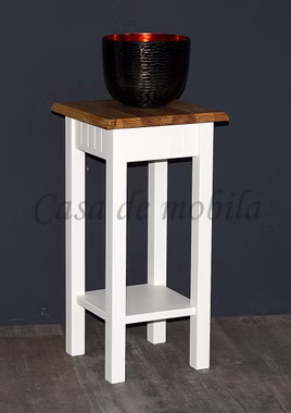 Massivholz Beistelltisch mit Ablage Landhaus Höhe 60 cm NORDIC HOME Kiefer massiv weiß holzplatte Wildeiche geölt casademobila Massivholz Beistelltisch mit Ablage Landhaus Höhe 60 cm NORDIC HOME Kiefer massiv weiß holzplatte Wildeiche geölt casademobila