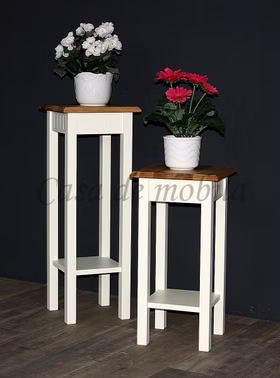 Massivholz Blumentische mit Ablage Landhaus Höhe 80 cm NORDIC HOME Kiefer massiv weiß Holzplatte Wildeiche geölt Massivholz Blumentische mit Ablage Landhaus Höhe 80 cm NORDIC HOME Kiefer massiv weiß Holzplatte Wildeiche geölt