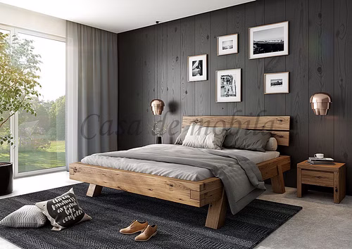 Balkenbett 140x200 cm Doppelbett Holz Bett HEINRICH unikat Eiche Wildeiche massiv rustikal casademobila Balkenbett 140x200 cm Doppelbett Holz Bett HEINRICH unikat Eiche Wildeiche massiv rustikal casademobila