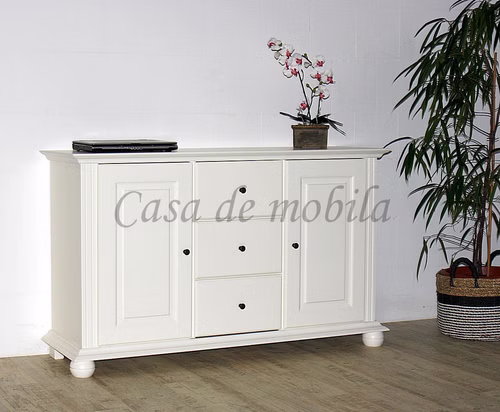 Massivholz Anrichte kommode SEBY Fichte massiv antik weiß landhausstil casademobila