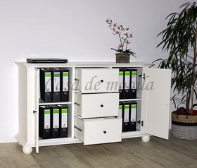 Massivholz Ordnerkommode mit schubladen SEBY Fichte massiv antik weiß landhausstil casademobila Goslar Massivholz Ordnerkommode mit schubladen SEBY Fichte massiv antik weiß landhausstil casademobila Goslar