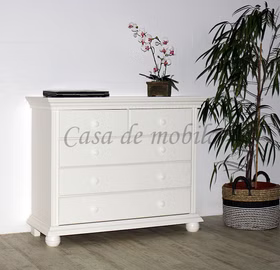 Massivholz Wäschekommode mit schubladen KOPENHAGEN Fichte massiv weiß landhausstil Casa de mobila Goslar