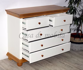 Massivholz Schlafzimmer kommode mit schubladen KOPENHAGEN Fichte 2farbig antik weiß honigfarben Landhausstil Massivholz Schlafzimmer kommode mit schubladen KOPENHAGEN Fichte 2farbig antik weiß honigfarben Landhausstil