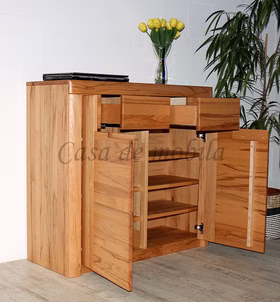 Massivholz Flurkommode mit Holzgriffe 2türig HORIZONT 102x94x40cm Kernbuche massiv natur geölt Casa de mobila Goslar Massivholz Flurkommode mit Holzgriffe 2türig HORIZONT 102x94x40cm Kernbuche massiv natur geölt Casa de mobila Goslar