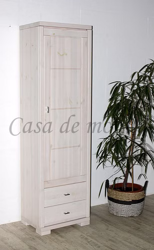 Massivholz Büroschränke 2 er Set GULDBORG 118x204x43cm Kiefer massiv weiß lasiert Casa de mobila Goslar