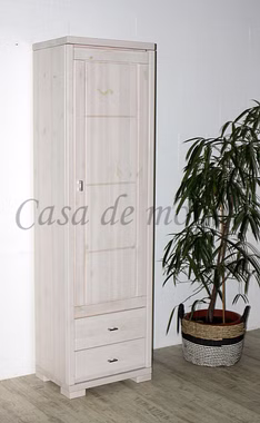 Geschirrschrank Esszimmer Kiefer weiß lasiert massiv mit Schubladen Massivholz Hochschrank Flurschrank 2 er Set GULDBORG 118x204x43cm Kiefer massiv weiß lasiert Casa de mobila Goslar