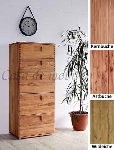 Schubladenkommode 60x141x40cm CASA MIO Kernbuche Astbuche Wildeiche massiv natur geölt von Casa de mobila Schubladenkommode 60x141x40cm CASA MIO Kernbuche Astbuche Wildeiche massiv natur geölt von Casa de mobila