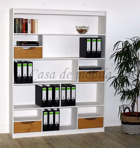 Holz Raumteiler regal 150x194x31cm POARTA Kiefer massiv 2farbig weiß / antik casademobila