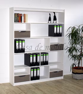 Massivholz bücherregal trennwand mit schubladen grau POARTA Kiefer massiv 2farbig weiß lava casademobila