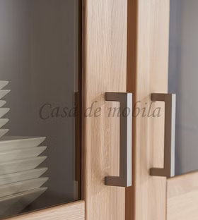 Massivholz Esszimmerschrank mit Glaseinsätzen TREVA 170x163x42cm Kernbuche natur geölt Wimmer Casa de Mobila
