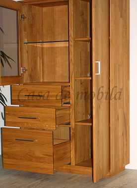 Massivholz Schrank mit Schubladen TREVA 98x163x42cm Asteiche natur geölt Wimmer Casa de Mobila Massivholz Schrank mit Schubladen TREVA 98x163x42cm Asteiche natur geölt Wimmer Casa de Mobila