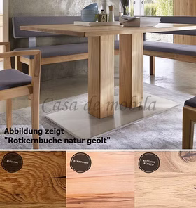 Massivholz Säulentisch Metallbodenplatte TREVA 200x76x95cm Kernbuche, Asteiche natur oder Bianco geölt Wimmer Casa de Mobila Goslar Massivholz Säulentisch Metallbodenplatte TREVA 200x76x95cm Kernbuche, Asteiche natur oder Bianco geölt Wimmer Casa de Mobila Goslar