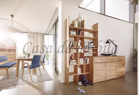 Kommode mit regalaufsatz 3 türig NYON 178x88x42cm Rotkernbuche massiv geölt abgerundete Kanten Casa de mobila Goslar