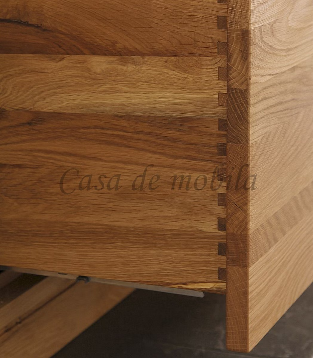 Fernsehschrank Arumo detail gezinkter schubkasten Wildeiche massiv natur geölt Casa de mobila Goslar Wimmer Design
