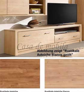 TV-Lowboard 222x50x40cm ARUMO,1 Klapptür,1 Schubladen,1 Nische Eiche Breite TV-Board 222x50x40cm ARUMO,1 Klapptür,1 Schubladen,1 Nische Rustikale Asteiche massiv geölt Casa de mobila Goslar