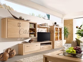 TV-Lowboard 222x50x40cm ARUMO,1 Klapptür,1 Schubladen,1 Nische Eiche Breites TV-kommode 222x50x40cm ARUMO,1 Klapptür,1 Schubladen,1 Nische Rustikale Asteiche weiß bianco geölt Casa de mobila Goslar