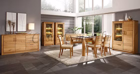 Esszimmer-schrank 2-türig mit 3 schubladen rechts Arumo 162x87x41cm Asteiche massiv natur geölt Massivholz Esszimmerschrank mit schubladen Arumo 162x87x41cm Asteiche massiv natur geölt Casademobila Goslar Wimmer Massivholzmöbel