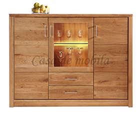 Massivholz Schrank mit Glastür 162x123x41cm Rustikale Asteiche massiv natur geölt Casa de mobila Goslar Massivholz Schrank mit Glastür 162x123x41cm Rustikale Asteiche massiv natur geölt Casa de mobila Goslar