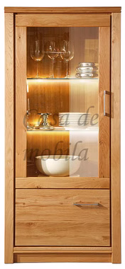 Vitrine schmal Arumo 72x159x41 cm Wildeiche massiv geölt links Casa de mobila Goslar Vitrine schmal Arumo 72x159x41 cm Wildeiche massiv geölt links Casa de mobila Goslar