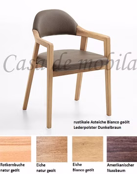 Stuhl mit Armlehne Sessel 60x83x51cm LINA massiv geölt Colorado-Leder Stuhl mit Armlehne Sessel 60x83x51cm LINA massiv geölt Colorado-Leder