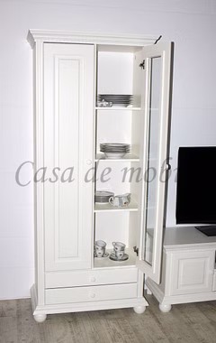 Massivholz Geschirrschrank Landhausstil KOPENHAGEN Fichte massiv altweiß casademobila Goslar Massivholz Geschirrschrank Landhausstil KOPENHAGEN Fichte massiv altweiß casademobila Goslar