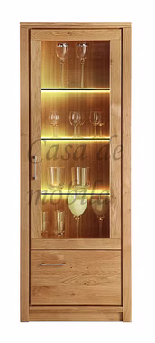 Anbauwand Vitrinenschrank Arumo Wildeiche massiv natur geölt Casa de mobila Goslar Anbauwand Vitrinenschrank Arumo Wildeiche massiv natur geölt Casa de mobila Goslar