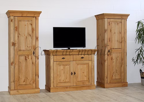 Wohnwand 3teilig 239x163x45cm BERGEN Kiefer massiv Wohnwand 3teilig BERGEN Kiefer massiv gelaugt geölt oder bernsteinfarben lackiert Casa de mobila Goslar